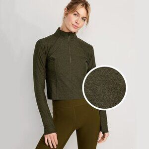 2/$30 Old Navy CloudComfy Quarter Zip Sweatshirt Conifer Tall Medium #A1517